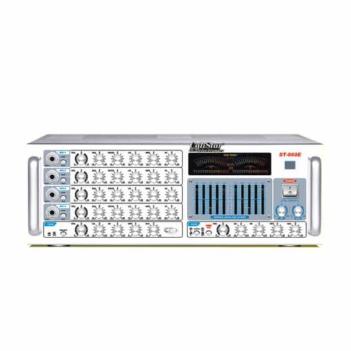 Amply Nanomax ST 868E trang bị 8 sò Sanyo công suất lớn, 4 cổng mic, 10 band Equalizer, Echo kỹ thuật số. Mua Amply karaoke Nanomax ST 868E giá rẻ TẠI ĐÂY!