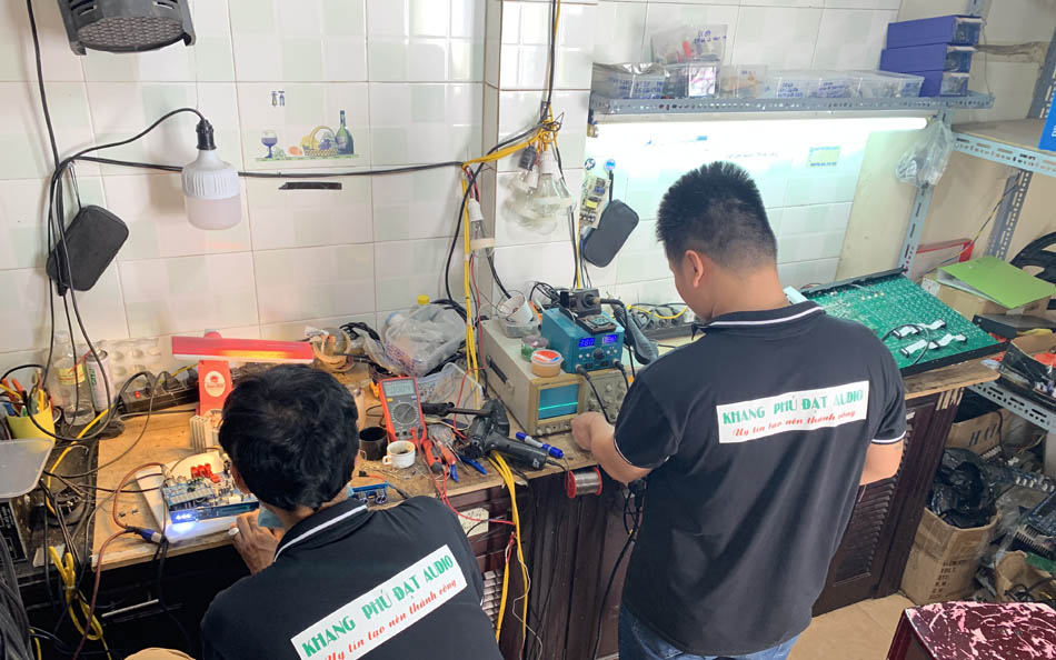 Phòng sửa chữa cục đẩy tại Khang Phú Đạt Audio