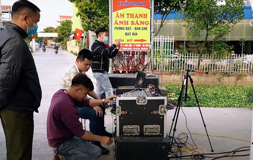 Setup dan line Array 2 bass 30 Star Sound cho anh Tuấn ở Hà Nam