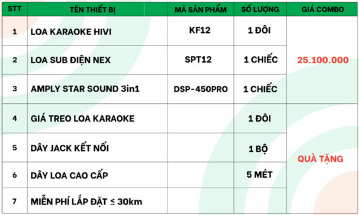 Chi tiết thiết bị dàn karaoke gia đình HV22