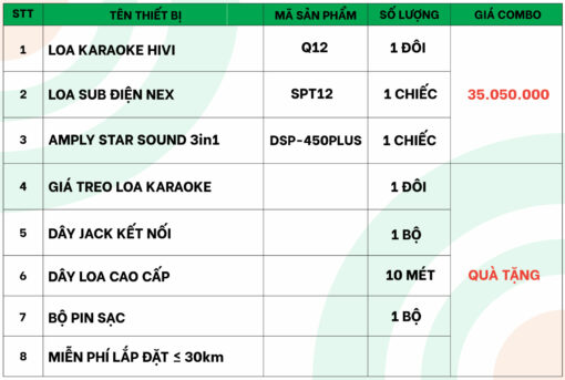 Cấu hình dàn karaoke gia đình HV53