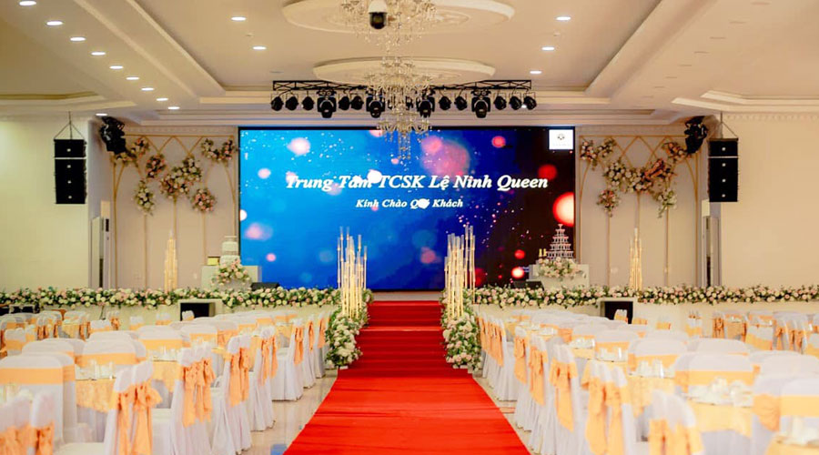 Hệ thống âm thanh ánh sáng nhà hàng tiệc cưới Lệ Ninh Queen