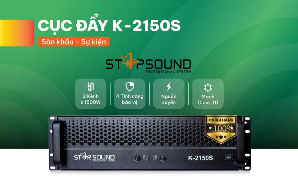 Cục đẩy 2 kênh Star Sound K-2150S
