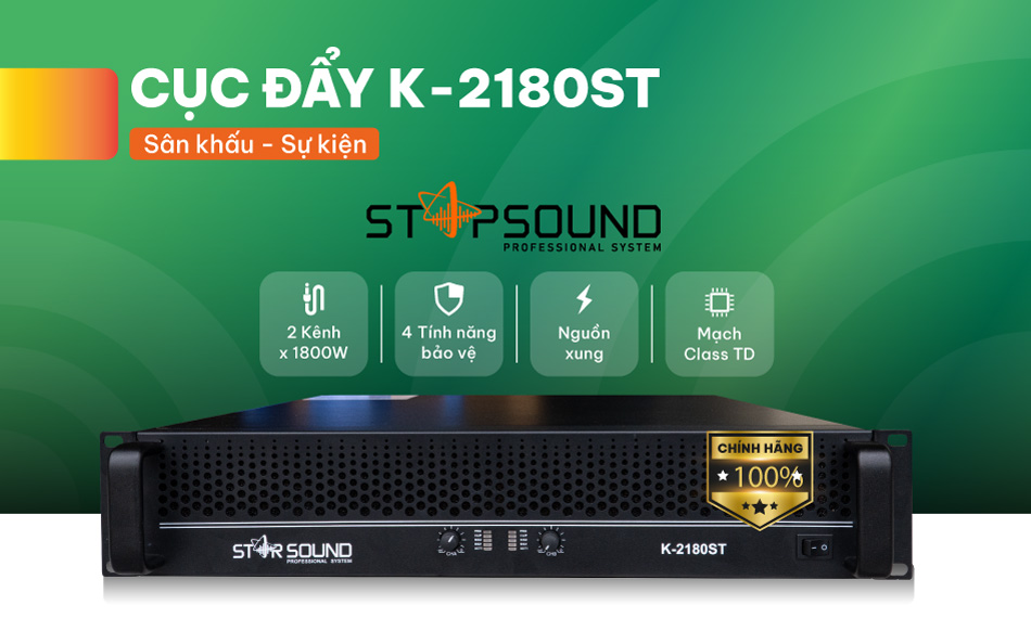 Cục đẩy 2 kênh Star Sound K-2180ST