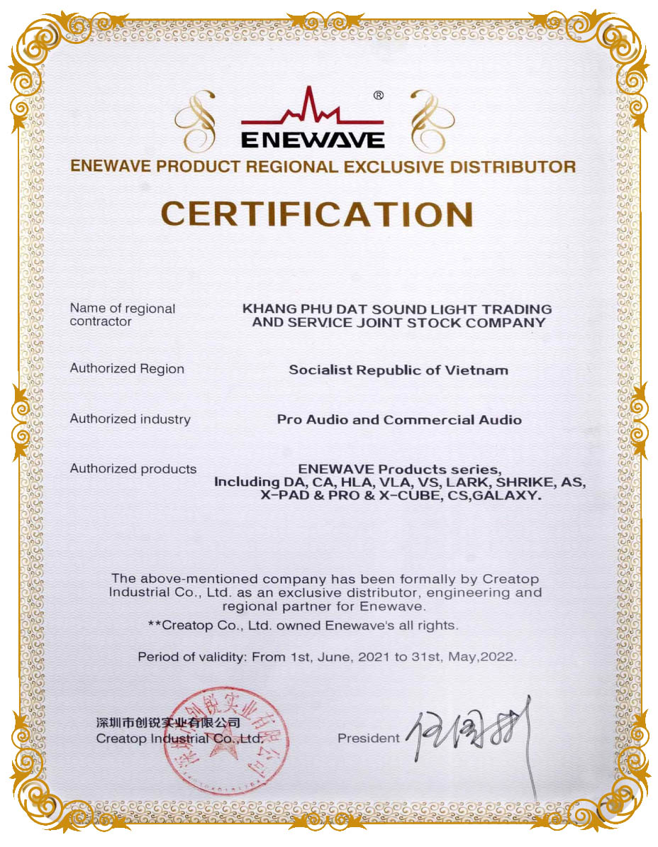 Chứng nhận Enewave