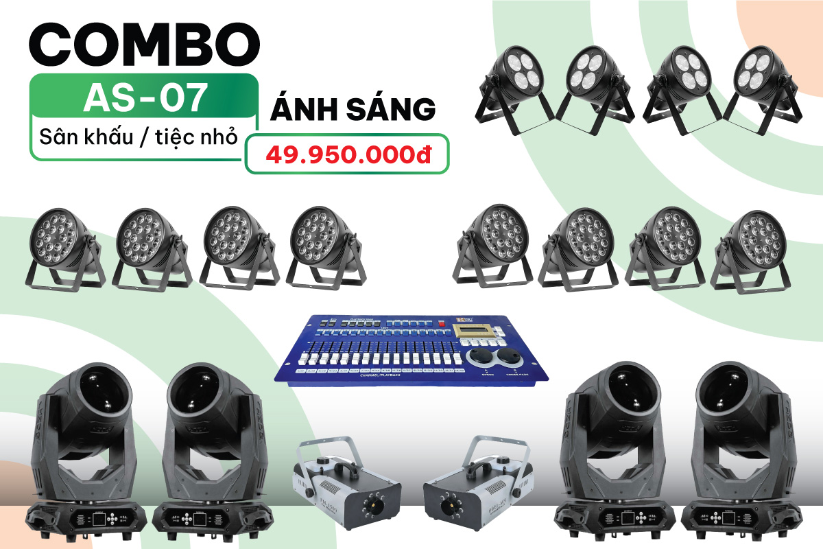 Combo đèn sân khấu, hội trường, sự kiện AS-07