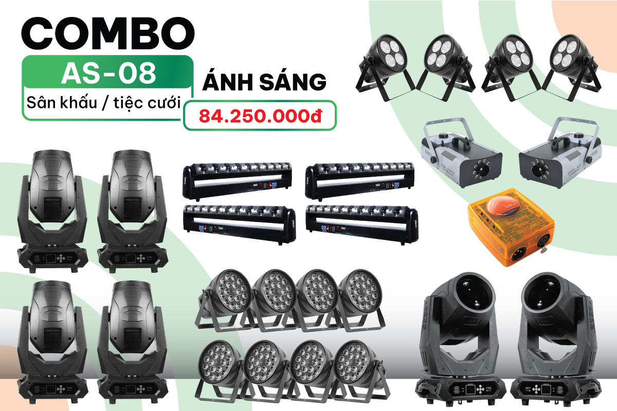 Combo đèn sân khấu, hội trường, sự kiện AS-08