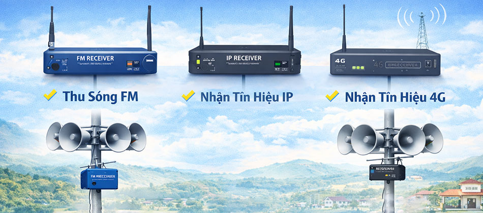 Bộ thu tại các cụm loa