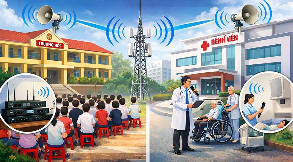 Hệ thống truyền thanh tại trường học, bệnh viện