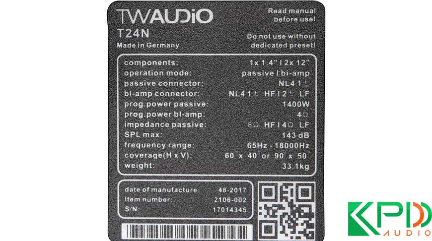 Thông số kỹ thuật của Loa hỏa tiễn TWAudio T24N